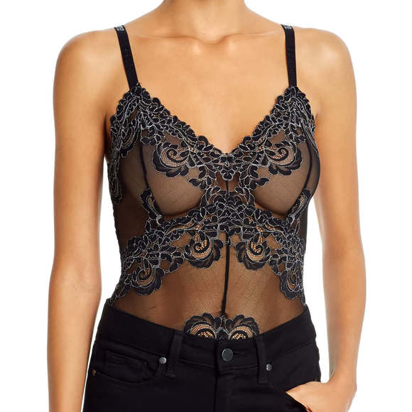GUESS Tops - GUESS Womens Milo Lace Bodysuit Size-Large Color-Black